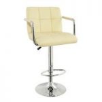 Corin Bar Chair In Cream Faux Leather With Chrome Base