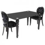 Brazenose Black Glass Dining Table Only