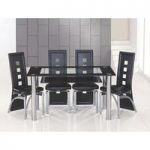 Club Glass Dining Table Large In Black And Clear