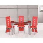 Club Glass Dining Table Small In Red And Clear