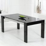 Lexus High Gloss Black Glass Dining Table Only