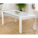 Lexus High Gloss White Glass Dining Table Only
