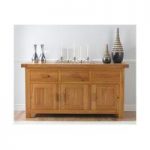Carlotta Large Sideboard In Oak Wax With 3 Doors And 3 Drawers