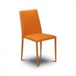 Jazz Stacking Chair In Orange Faux Leather