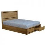 Carlo 5′ Bed with Drawers in Oak Veneer