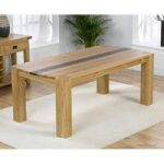 Beatrice Canadian Oak Dining Table with Walnut Strip