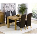 Cipriano Extending Oak Dining Table And 4 Leather Chairs
