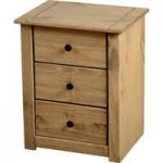 Amitola 3 Drawer Bedside Chest in Natural Oak Wax