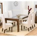 Arturo Glass Dining Table Large In Walnut And 6 Wenge Chairs
