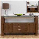 Arturo Contemporary Solid Walnut With Glass Sideboard