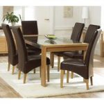 Arturo Glass Dining Table In Oak And 6 Roma Dining Chairs