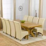 Avignon Solid Oak Extending Dining Table And 8 Barcelona Chairs