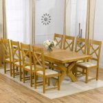 Avignon Solid Oak Extending Dining Table And 8 Canterbury Chairs