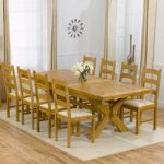 Avignon Solid Oak Extending Dining Table And 8 Hannover Chairs
