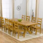 Avignon Oak Extending Dining Table And 8 Hannover Timber Chairs