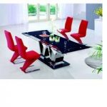 Nico Extending Glass Dining Table And 6 Z Leather Dining Chairs