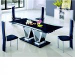 Nico Extending Glass Dining Table And 6 Leather Dining Chairs