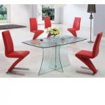 Sofia Large Clear Glass Dining Table And 6 Z Dining Chairs