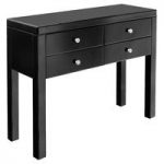 Mirrored Console Table In Black With 4 Drawers