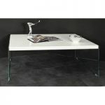 Olymp High Gloss Coffee Table In White With Bent Glass Legs