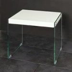 Olymp Gloss Top Side Table With Bent Glass Legs
