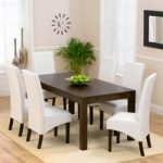 Milan Dark Oak Dining Table And 6 Verona Leather Dining Chairs