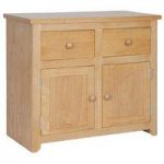 Hamilton Compact Sideboard In Oak With 2 Doors And 2 Drawers