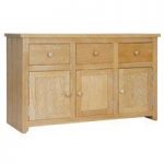 Hamilton Wide Sideboard In Oak With 3 Doors And 3 Drawers