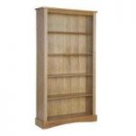 Vermont Wooden Tall Bookcase In Pine With 4 Shelves