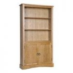 Vermont Wooden Tall Bookcase With 2 Doors And Shelves