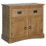 Vermont Compact Sideboard In Oak With 2 Doors And 2 Drawers