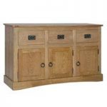 Vermont Sideboard In Oak With 3 Doors And 3 Drawers