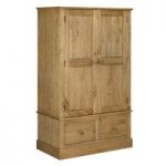 Cotswold Wooden Wide Wardrobe With 2 Doors And 2 Drawers