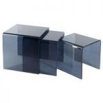 Solitaire Nest Of Tables In Grey Glass