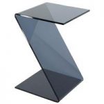 Solitaire Z Bent Grey Glass Table