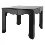 Solitaire Mirror Coffee Side Table In Black