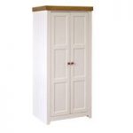 Caprio Wardrobe In White With Waxed Pine And 2 Doors