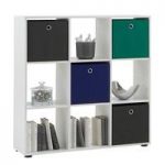 Mega5 Bookcase In White With 9 Compartments