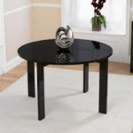 Lexus Gloss Black Round Dining Table Only