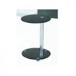 Conway Lamp Table In Black Glass Top