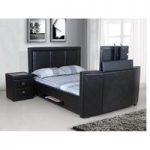 Galactic Stylish TV Bed In Black Faux Leather