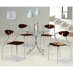 Jenny Glass Dining Table With 4 Coffee Dining Chairs
