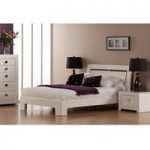 Bari High Gloss Double Bed in White