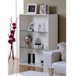 Toscana Bookcase In White High Gloss With 3 Compartments