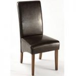 Reno Brown Faux Leather Dining Chair With Dark Legs