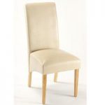 Reno Ivory Faux Leather Dining Chair With Oak Legs