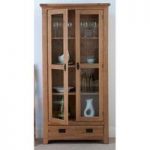 Corrick Glazed Display Cabinet In American White Oak With Lights