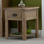 Corrick Wooden Lamp Table In American White Oak With 1 Drawer