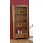 Corrick Large Bookcase In American White Oak With 2 Drawers