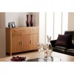 Lombok Sideboard In Oak With 3 Doors And Glass Inserts On Top